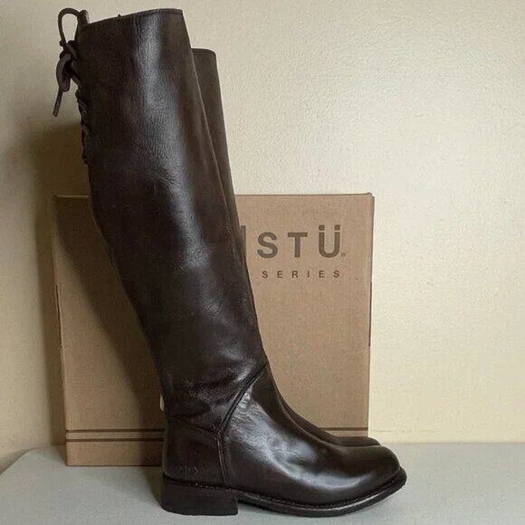 New BED STU Manchester Brown Leather Tall Riding Boots BedStu Size 6 - Picture 3 of 16